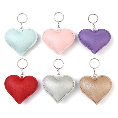 Брелок из искусственной кожи, с металлическая фурнитурой, сердце