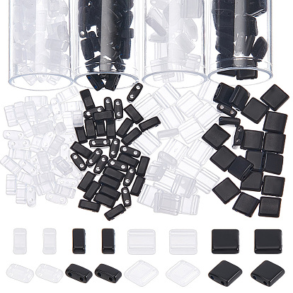 440шт 4 стили непрозрачные акриловые подвески-слайды, квадрат и прямоугольник