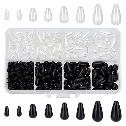 360шт 2 цвета бусины из абс-пластика, имитация жемчуга, слеза