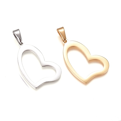 304 Stainless Steel Pendants, Heart