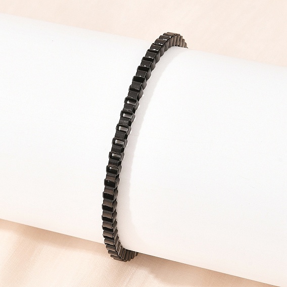 304 браслеты из нержавеющей стали с цепочкой-коробкой для женщин и мужчин, ионное покрытие (ip), долговечный