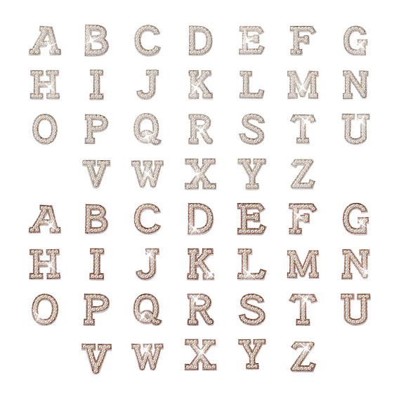 2 наборы 2 цвета письмо az имитация жемчуга ткань патчи, со стразами, аксессуары для костюма, швейные украшения, алфавит