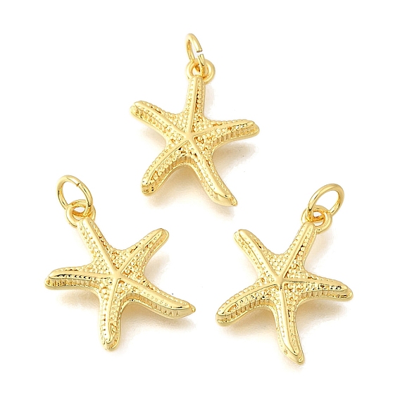 Латунные подвески, прелести морская звезда, стойки покрытие, прочное покрытие, без кадмия и без свинца, с целью перехода в кольце