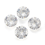 Cubic Zirconia Pointed Back Pendants, Faceted, Flat Round
