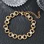 9.5MM 304 Stainless Steel Crystal Rhinestone Bowknot Link Chain Bracelets, Ion Plating(IP)