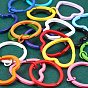 40Pcs 20 Style Spray Painted Iron Split Key Rings, Keychain Clasp Findings