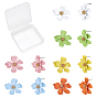 12 Stück 6 Farben, umweltfreundliche Ohrstecker aus Eisen, sprühlackiert, mit Schlaufen und rohen (nicht plattierten) Stiften, Blume, Cadmiumfrei und Nickel frei und Bleifrei