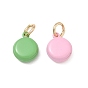 Spray Painted Brass Charms, Macaroon Cake Charms, Golden