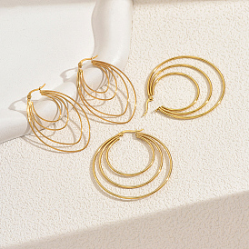 Тройные серьги-кольца из нержавеющей стали