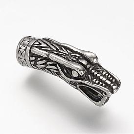 304 embouts cordon d'acier inoxydable, embouts, pour la fabrication de bracelets en cuir, Dragon