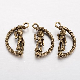 Литые робот подвески, вращающиеся подвески, 25x16x4 мм, отверстия: 2.5 mm, 150 шт / пакет