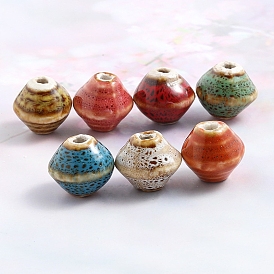 Handmade Porcelain Beads, for Bracelet/Necklace Decoration, Diy Accessories, Spinning Top Shape