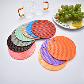 Honeycomb Silicone Cup Mats, Heat Resistant Mat for Kitchen, Flat Round