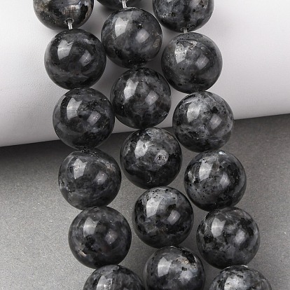 Натуральные нити бус из ларвикита, гладкий круглый