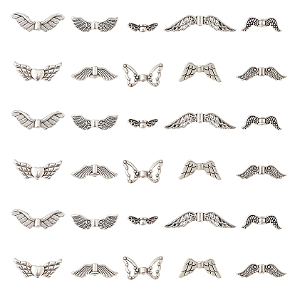 100 шт. 10 стили тибетского стиля сплава бусины с крыльями феи, без кадмия и без свинца