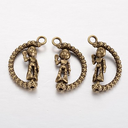 Литые робот подвески, вращающиеся подвески, 25x16x4 мм, отверстия: 2.5 mm, 150 шт / пакет