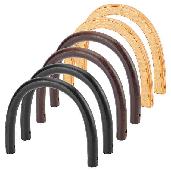 6шт 3 стиль деревянные ручки для сумок в форме буквы U, запасная часть кошелька, арка