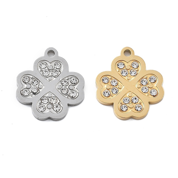 304 подвески из нержавеющей стали со стразами, клевер