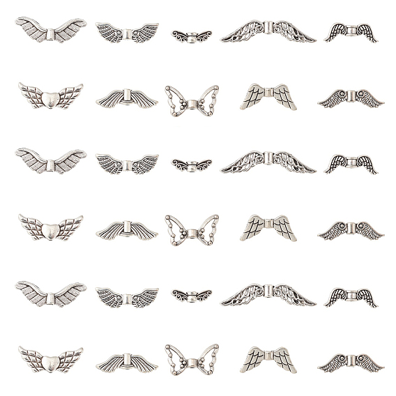 100 шт. 10 стили тибетского стиля сплава бусины с крыльями феи, без кадмия и без свинца