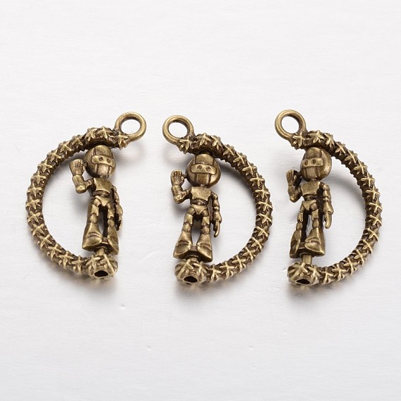 Литые робот подвески, вращающиеся подвески, 25x16x4 мм, отверстия: 2.5 mm, 150 шт / пакет