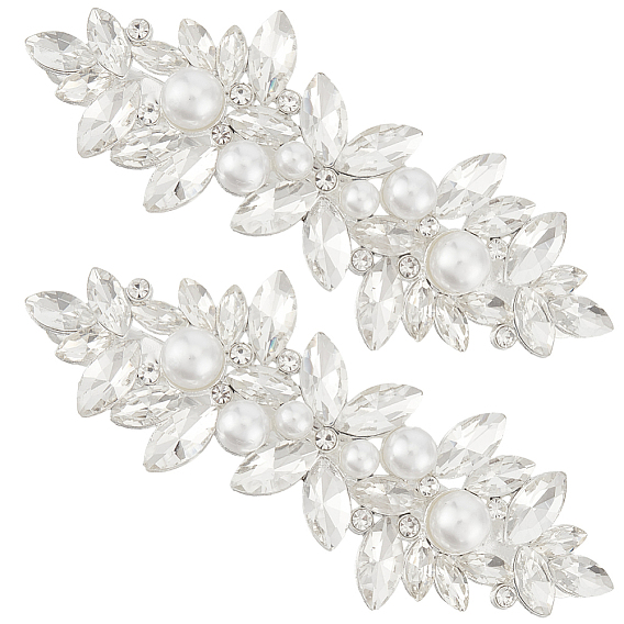 2шт. сплав со стеклянными стразами заколки для волос, цветок