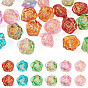 20Piezas de pintura para hornear y cuentas de vidrio con enlaces de metal dorado, flor