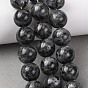 Натуральные нити бус из ларвикита, гладкий круглый