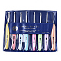 Aluminum Diverse Size Crochet Hooks Set, with ABS Plastic Handle, for Braiding Crochet Sewing Tools, Platinum