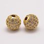 Латунные микро проложить кубического циркония бусы, круглые