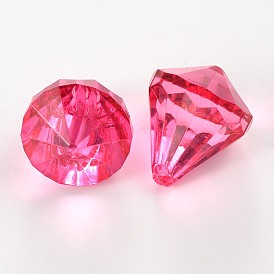 Diamant facettes pendentifs en acrylique transparent, 15x16mm, trou: 1 mm, environ 260 pcs / 500 g