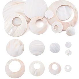 9 шт. 9 стильные подвески из натуральной пресноводной ракушки, разнообразные