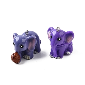 Подвески из смолы, Слон прелести, с платиново-железными петлями