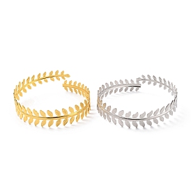 Leaf Upper Arm Cuff Band, Alloy Open Armlets Bangle for Girl Women