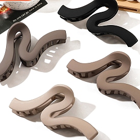 Wave Plastic Large Claw Hair Clips, Hair Accessories for Women & Girls