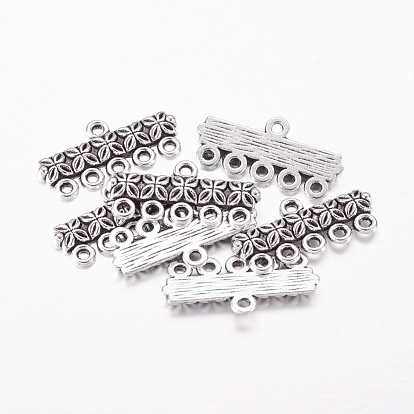Tibetan Style Alloy Links, Cadmium Free & Lead Free, 12mm wide, 25mm long, hole: 1.5mm