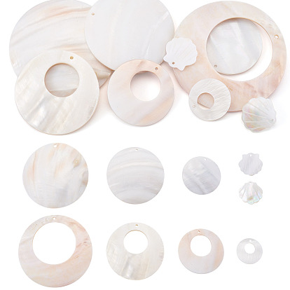 9 шт. 9 стильные подвески из натуральной пресноводной ракушки, разнообразные