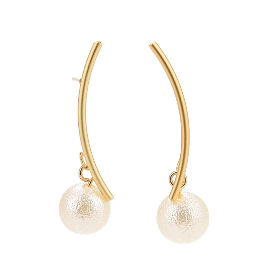 Серьги-гвоздики с подвесками из акрилового жемчуга, латунные серьги-подвески для женщин, без кадмия, без никеля и без свинца