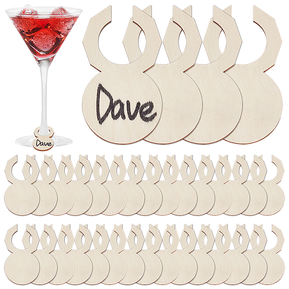 80шт. деревянные этикетки для бокалов для вина, бокал прелести