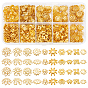 890Pcs 10Styles Iron, Alloy & Brass Bead Caps, Flower