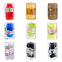 36Pcs 9 Colors Handmade Silver Foil Lampwork Beads, Column