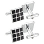 2 Pairs Brass Cufflinks, Cufflink Finding Cabochon Settings for Apparel Accessories, Square