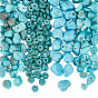 280Pcs 4 Styles Dyed Natural Magnesite and Synthetic Turquoise Beads, Mixed Shapes