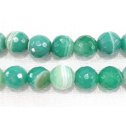 Madagascar Agate Beads Strands, Round, Faceted