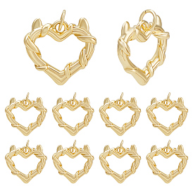 10подвески из латуни с гальваническим покрытием, с целью перехода в кольце, без кадмия, без никеля и без свинца, сердце