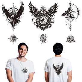 6Pcs 6 Styles Plastic Heat Transfer Film Logo Stickers Set, for DIY T-Shirt