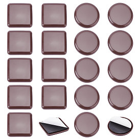 Nbeads 20 шт. квадратные и плоские круглые самоклеящиеся пластиковые слайдеры для мебели, Подвижные подушки для мебели для ползунков мебельного ковра