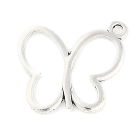 Tibetan Style Pendants, Lead Free and Cadmium Free, Butterfly, 17.5x19.5x1mm, Hole: 1.5mm