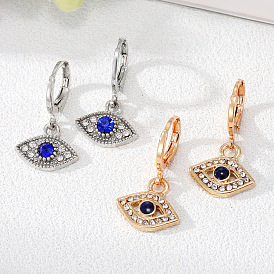 Blue Eye Alloy Zircon Earrings - Turkish Style, Eye-catching, Elegant.