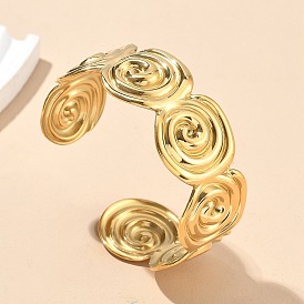 304 женские браслеты-манжеты из нержавеющей стали, вихревые, ионное покрытие (ip)