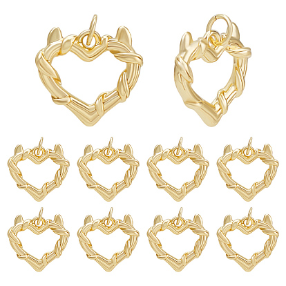 10подвески из латуни с гальваническим покрытием, с целью перехода в кольце, без кадмия, без никеля и без свинца, сердце